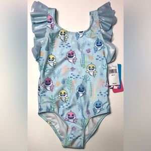 Girls Baby Shark One Piece Swimsuit Swim UPF 50+ Ultraviolet Protections